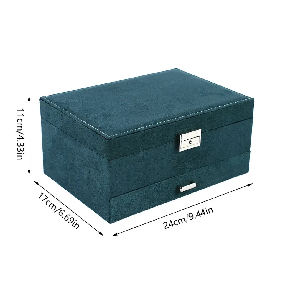 3 Layers Jewelry Box Organizer Large Capacity Ring Earring Necklace Storage New