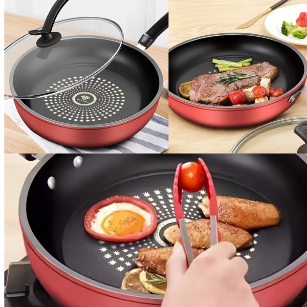 9.4" Nonstick Frying Pan | Food-Grade Stainless Steel | Honeycomb Free spatula