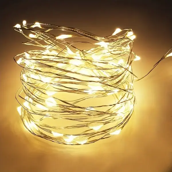 33Ft Warm White Fairy Lights LED String Light, USB Powered Christmas decore