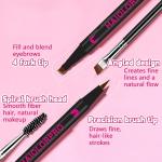 4PCS Microblading Eyebrow Pen Dark Brown Waterproof 2-in-1 Brow Pencil