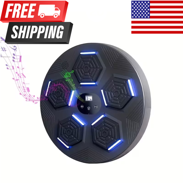 Musical Boxing Machine Wall Mounted Punch Target Training Equipment w/ Bluetooth
