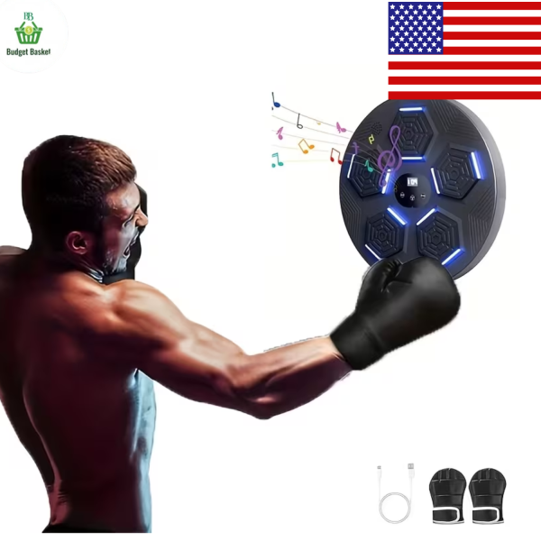 Musical Boxing Machine Wall Mounted Punch Target Training Equipment w/ Bluetooth