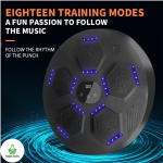 Musical Boxing Machine Wall Mounted Punch Target Training Equipment w/ Bluetooth