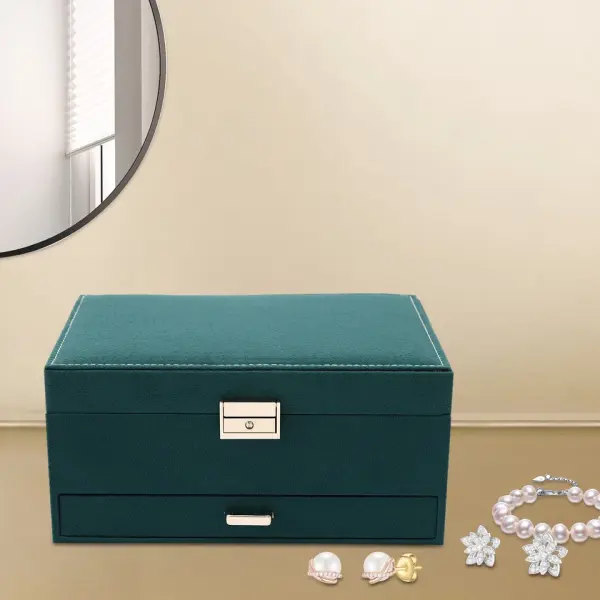 3 Layers Jewelry Box Organizer Large Capacity Ring Earring Necklace Storage New