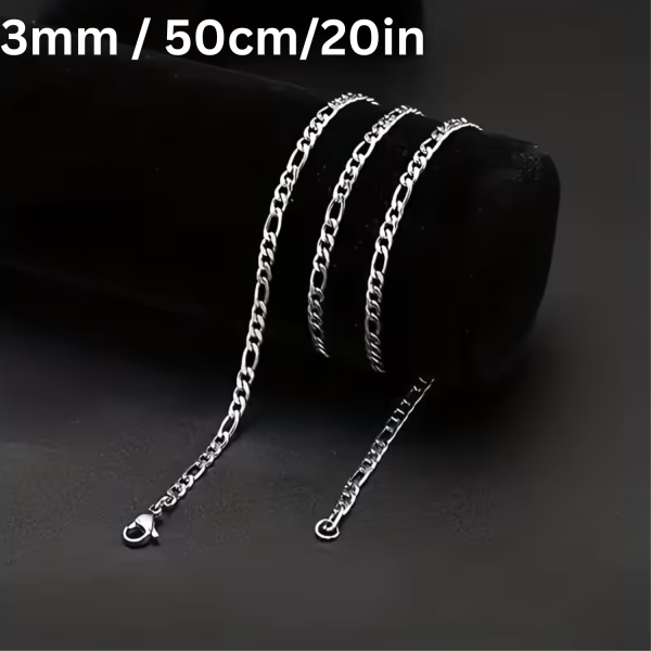 Stainless Steel Chain Necklace – Unisex Silver for Men & Women 20in 24in, 3mm B Budget Basket Deals (108)