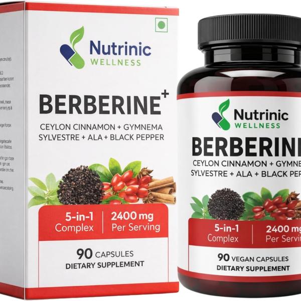 Berberine 1500 mg – with ALA, Ceylon Cinnamon, Gymnema & Black Pepper 900 mg | Blood Sugar & Metabolic Support | 90 Vegan Capsules 30 Day Supply