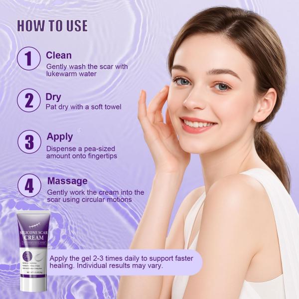 Silicone Scar Cream Scar Gel - Advanced Scar Removal Cream for Surgical Scars, Stretch Marks, Acne, C-Section, Keloids, Old & New Scars Scar Treatment from Body & Face, 35g (1.23Oz)