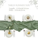 IVAPUPU 2 Pcs Cheesecloth Table Runner - 10ft Sage Green Easter Decor Boho Gauze Cheese Cloth Table Runners for Baby Shower Decorations Wedding Party Spring Garden Farmhouse