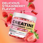Creatine Monohydrate Gummies, 5g Creatine Gummies for Women & Men.Pre-Workout & Muscle Growth Support, Contains BCAA, Collagen, Sugar-Free, 120 Count