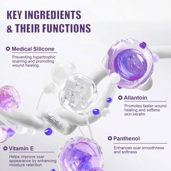 Silicone Scar Cream Scar Gel - Advanced Scar Removal Cream for Surgical Scars, Stretch Marks, Acne, C-Section, Keloids, Old & New Scars Scar Treatment from Body & Face, 35g (1.23Oz)
