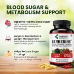 Berberine 1500 mg – with ALA, Ceylon Cinnamon, Gymnema & Black Pepper 900 mg | Blood Sugar & Metabolic Support | 90 Vegan Capsules 30 Day Supply