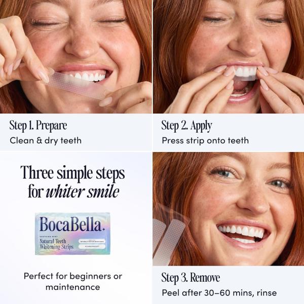 Teeth Whitening Strips for Sensitive Teeth – Natural, Peroxide-Free & Enamel-Safe | Clinically Tested Papaya & Pineapple Enzymes + Aloe & Coconut Oil | 7 Treatments for a Brighter