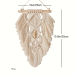 1/2PCS Boho Leaf Wall Hanging Tapestry Handmade Feather Décor Beige Brown