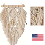 1/2PCS Boho Leaf Wall Hanging Tapestry Handmade Feather Décor Beige Brown