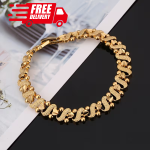 Elegant 24K Gold Plated Heart Charm Bracelet – Boho Alloy Jewelry for Women, Gif