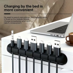 1pc Multi-Slot Self-Adhesive Cable Organizer Clip for Desk, Home, Office & Car |
